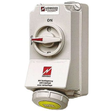 7010A 16 A 110 V 4 h Mennekes Switchable IP44 Interlocked Socket 2P+E, Earthing Position 